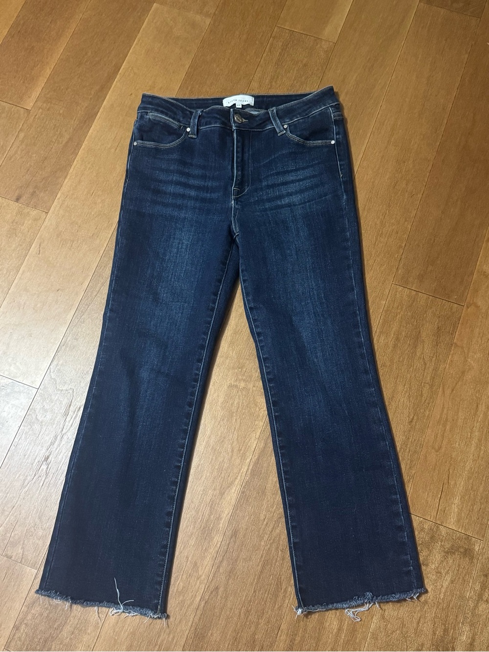 Risen Women’s Straight Leg Jeans in Dark Blue Denim